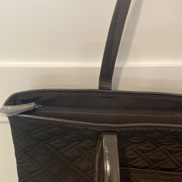 Vera Bradley Brown Quilt Tote.  Approx 20” long and 14” high.  NEW with TAGS - Picture 6 of 9